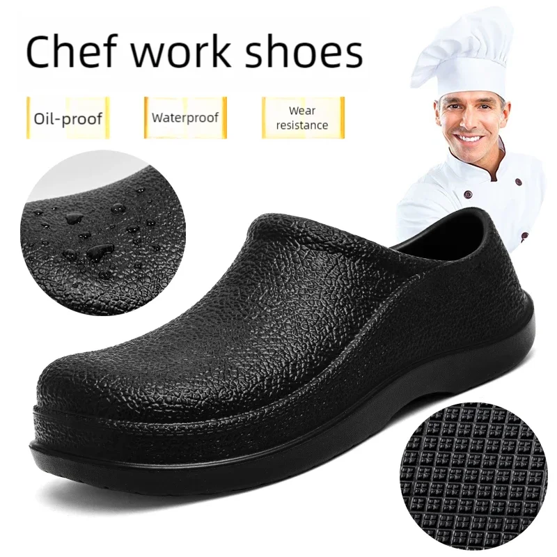 Chef work shoes four seasonal men\'s anti slip waterproof wear-resistant garden shoes nurse shoes comfort soft soled work shoes