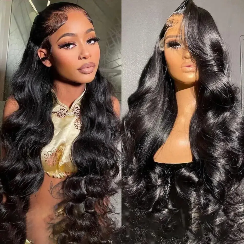 Body Wave Human Hair Wig   13x6 13x4 Pre Plucked Transparent Lace Front Wigs With Baby Hair 200% Density 100% Human Hair Wigs