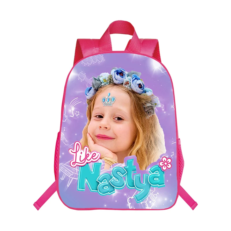 Nylon Backpack with Like Nastya Prints Child Star School Bag Custom Large Capacity Backpack Kids Bags for Girls Kawaii Schoolbag