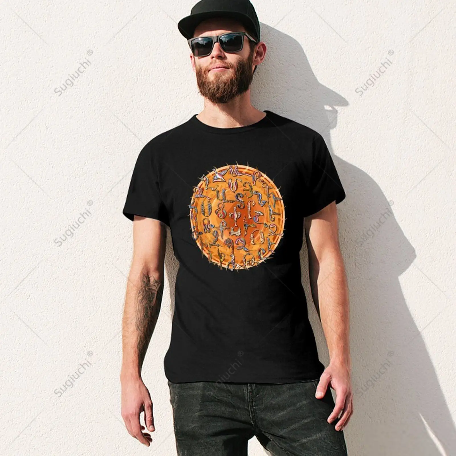 Unisex Men Armenian Birds Alphabet Circle Tshirt Tees T Shirts Women Boys 100% Cotton T-Shirt