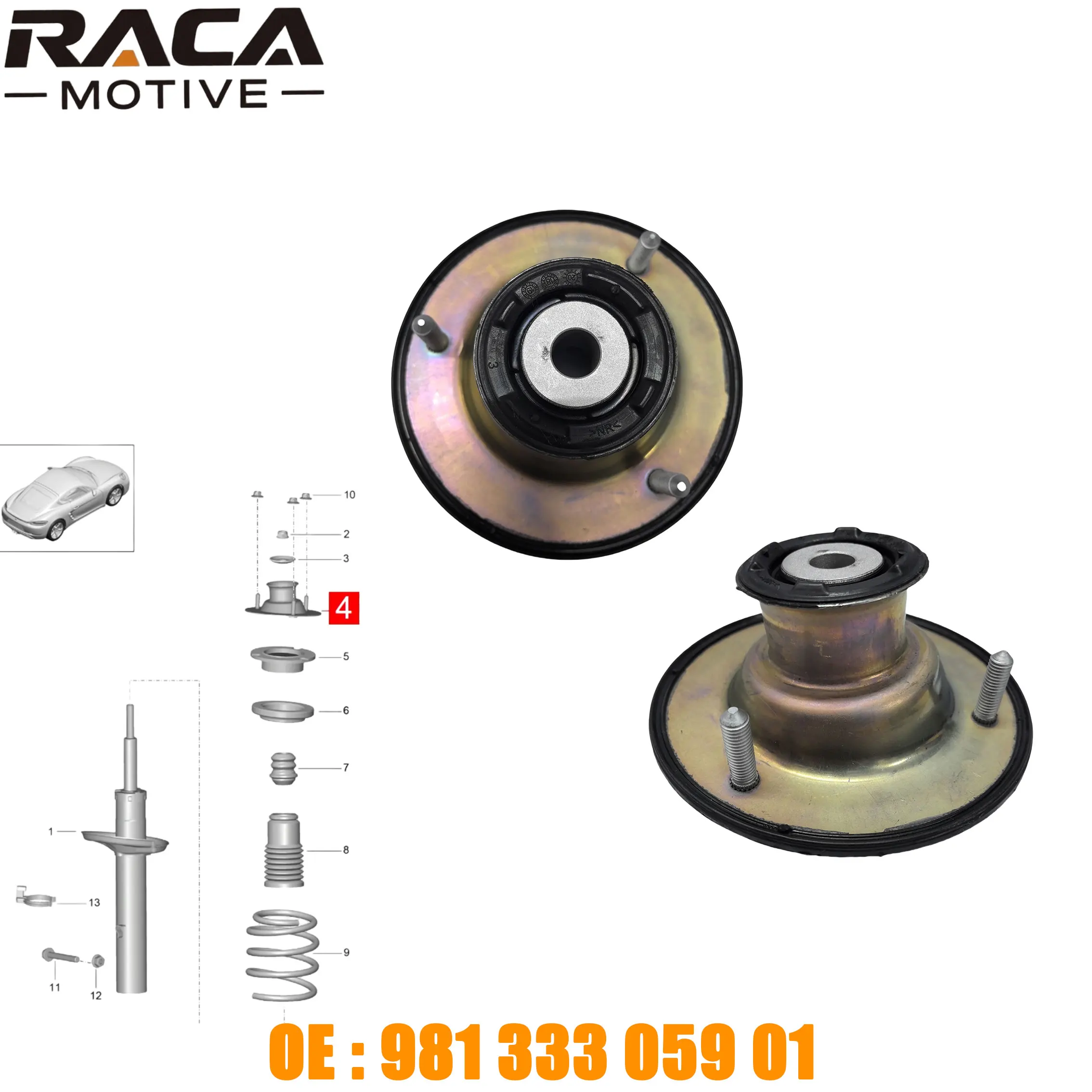 

For Porsche Caiman/Carman981 982 Bobst/Spade 718 High Quality Rear Upper Suspension Shock Absorber Bracket 98133305901