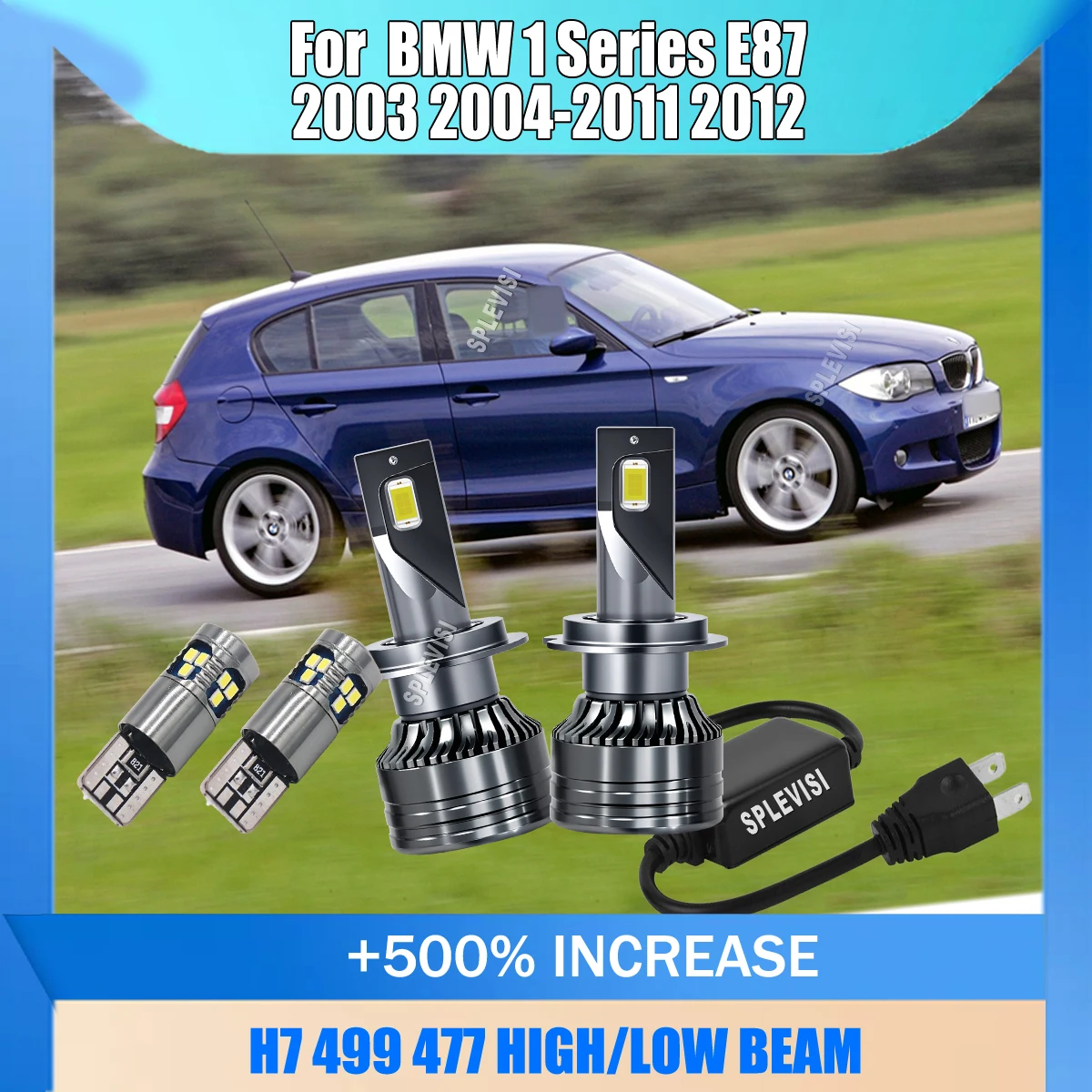 H7 Canbus Headlight White Kit Car LED Bulbs easy plug and play installation fit housing directly For BMW 1 Series E87 2003-2012