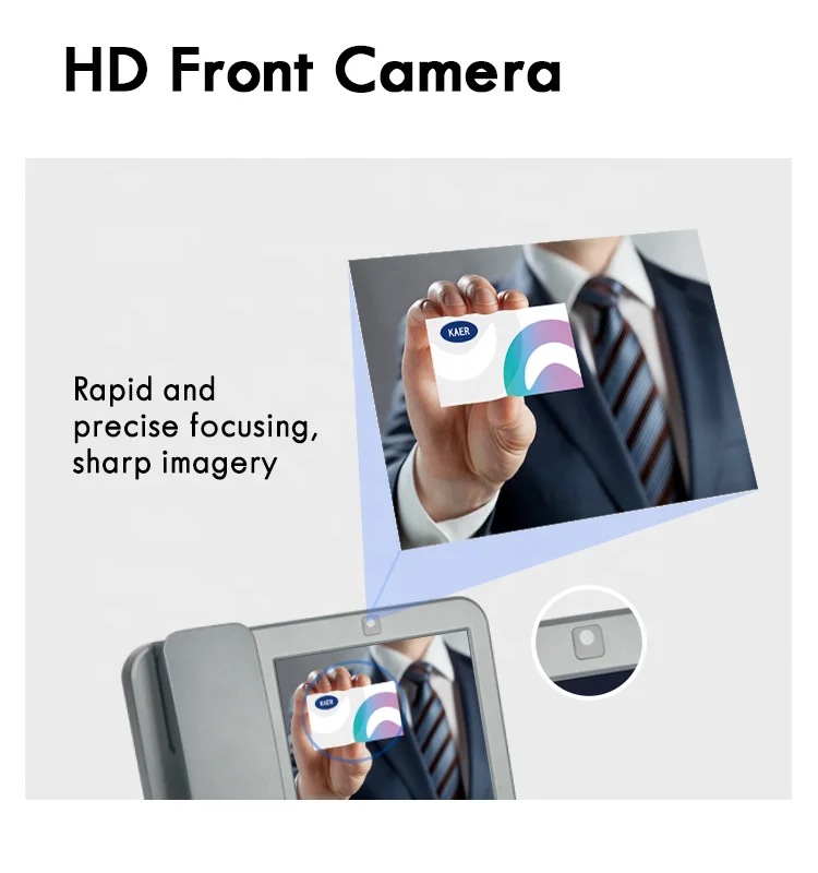 Big Screen 8 inch Bluetooth Network Video Call Smart Desktop Android Business Telephone Wireless Landline Phone with SIM Card