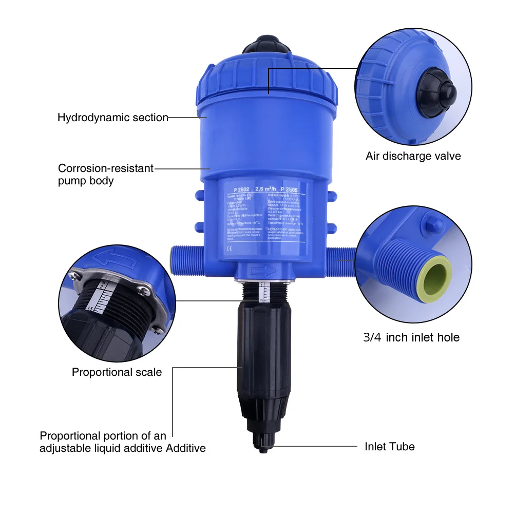 JIAYITONG Chemical Doser Proportional Pump Livestock Fertilizer Injector Proportioner Dosing Device for Poultry Farm or Cleaning