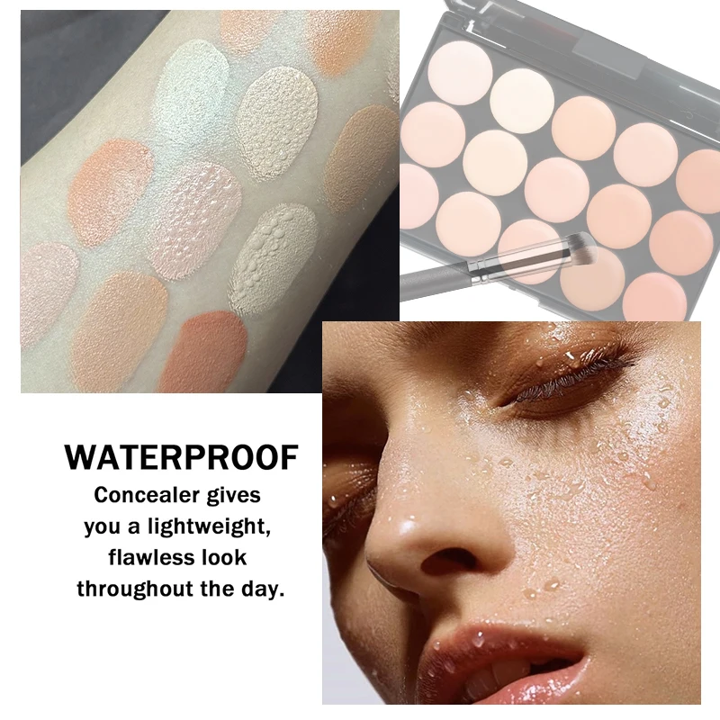 لوحة خافي عيوب البشرة بتغطية كاملة مقاومة للماء لندبات الوشم، كريم أساس طبيعي لجميع أنواع ألوان البشرة ومحيط غير لامع
