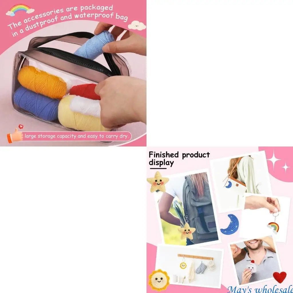 

Наборы для вязания крючком своими руками, включающие крючок, клубки пряжи, иглу, инструкцию 448A