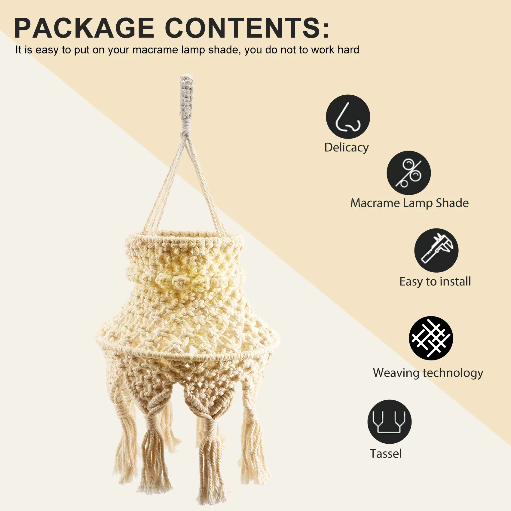 

ABAH-макраме-абажур в стиле бохо, подвесной светильник, чехол для люстры, для спальни, гостиной, детской, общежития, домашнего декора