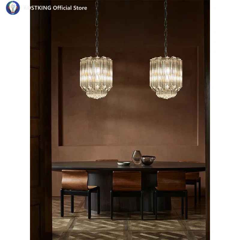 إيطاليا تصميم التدرج الأزرق الزجاج LED قلادة مصباح ضوء غرفة المعيشة المنزلي مصباح ثريا تركب بالسقف تركيبة إضاءة خمر بريق #4