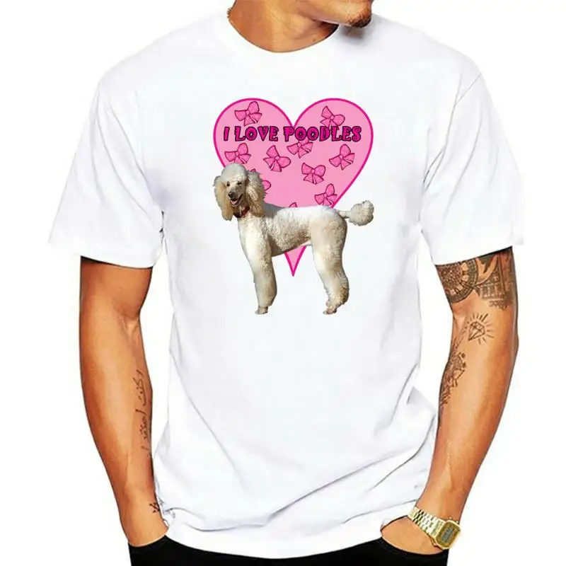 Poodle Dog T Shirt, I Love Poodles - Choice Of Size & Colours! Cool Tops Tee Shirt