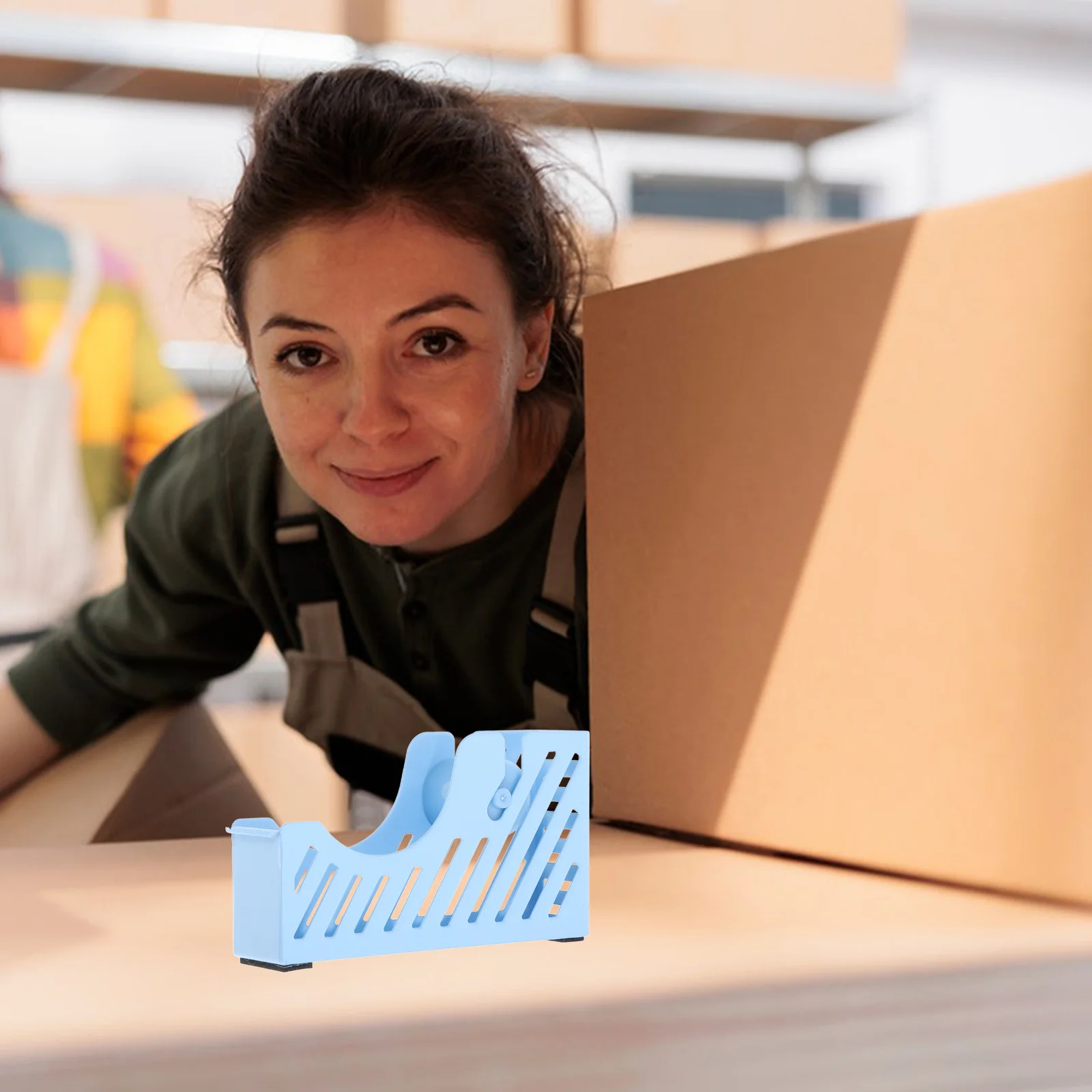 Dispenser per nastro in ferro resistente Sigillatura da tavolo Pratico accessorio da scrivania per ufficio Strumento di imballaggio trasparente portatile Design minimalista