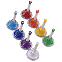 8 Note Diatonic Metal Bell Colorful Handbell Hand Percussion Bells Kit Musical Toy for Kids Children for Musical Learning
