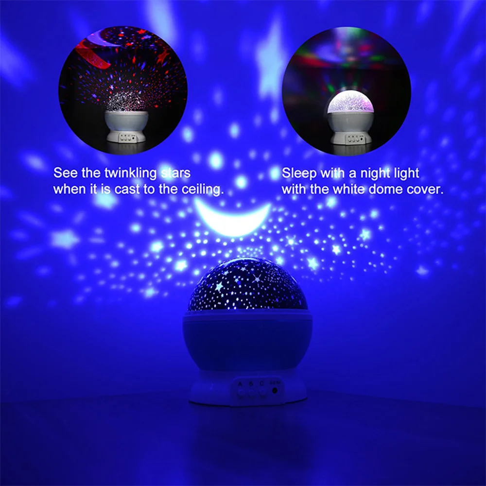 Night Lamp Projector Starry Sky Night Light Projector Kids Decor Lamp Rotating Starry Moon Star Galaxy Projector Table Light