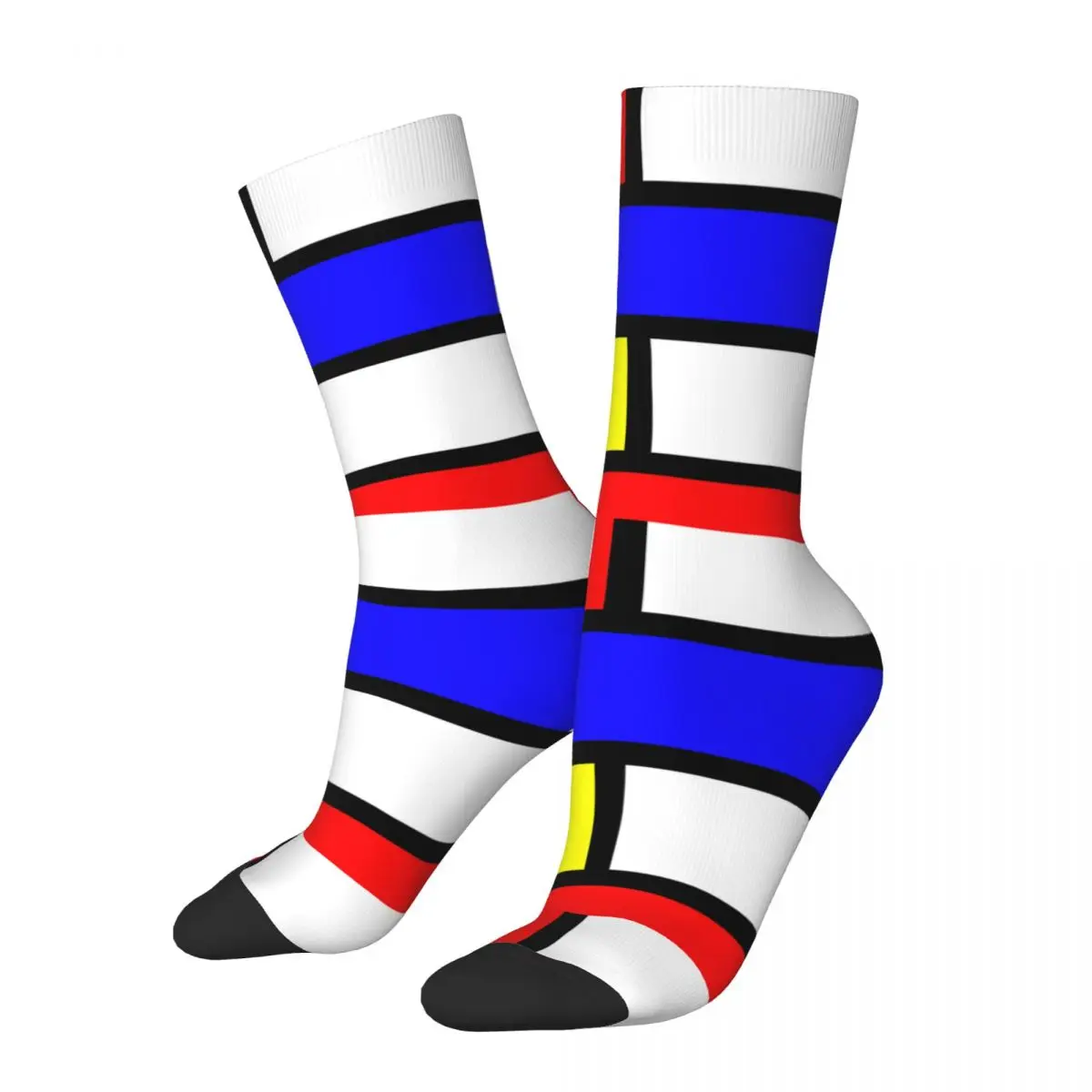 Autumn Winter Cool Unisex Mondrian Minimalism Socks Geometric Geometry Breathable Football Socks