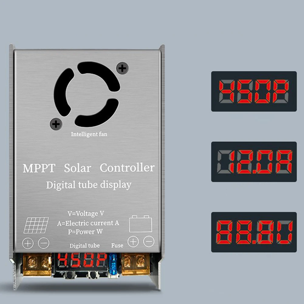 450W MPPT Boost Solar Charge Controller 12V-50V Step-up Charger With LED Magnesium Aluminum Alloy Protective Housing Controller