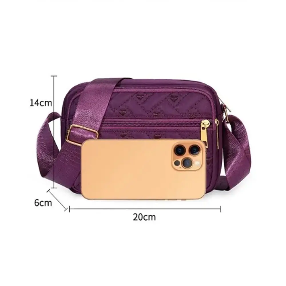 Nieuwe Mode Borduurtas Vrouwen Rits Handtas Vrouwen Nylon Vierkante Handtassen Dames Schouder Cross Body Vrouwelijke Tas