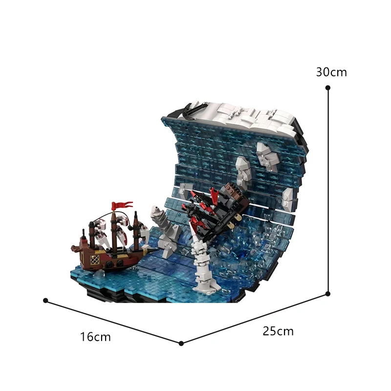 2358 Uds. MOC superficie del mar rodante bloques de construcción Idea navegación marítima con figuras en miniatura ladrillos juguetes regalo de Navidad para adultos niños