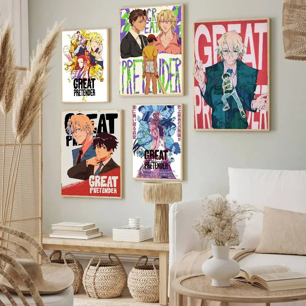 Pôsteres de Anime Great Pretender para Sala de Estar, Bar, Café, Tela de Qualidade, Estilo Vintage, Pintura de Quadrinhos, Arte, Decoração de Parede para Casa, Imagem