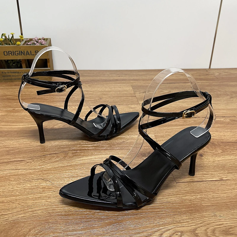 Sexy Pointed Toe Open Toe High - Sandal Strappy Heeled ulasan dan harga