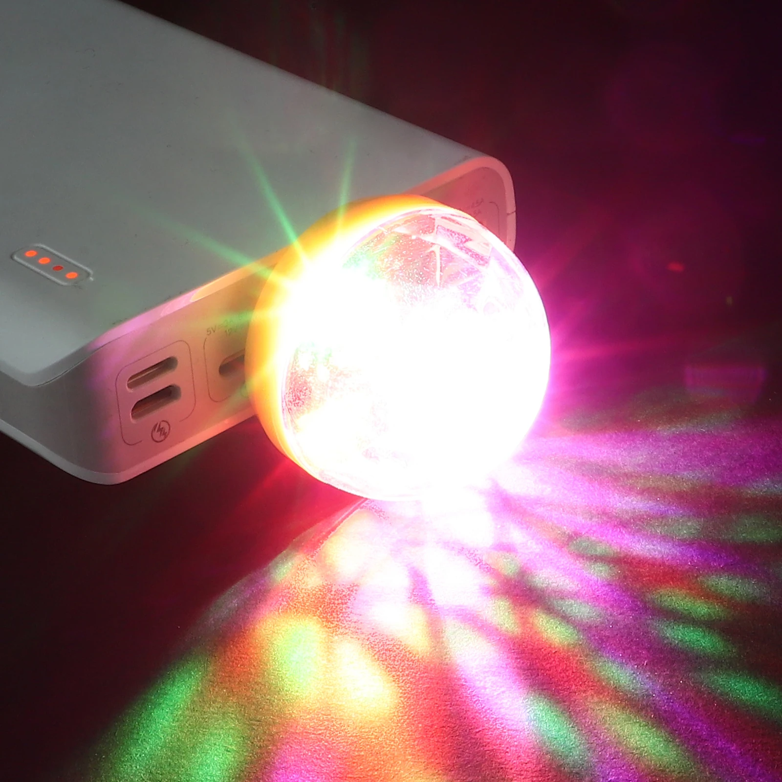 

Mini LED Lamp Small Size Sound Activated USB Powered Disco Lights Stage Ball Effect Karaoke DJ Lighting Room Decor