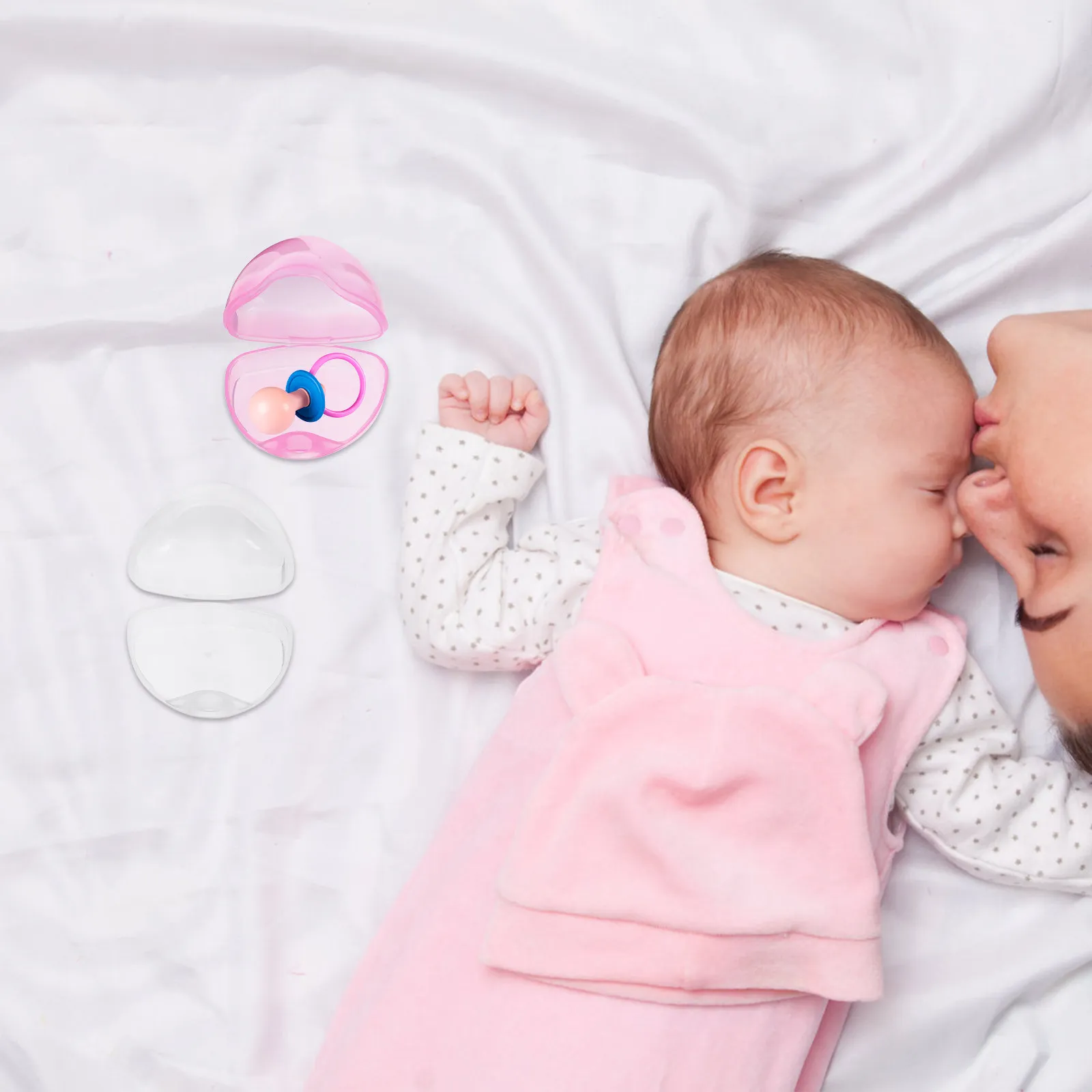 

Набор из 4 портативных компактных футляров для детских пустышек: контейнеры для путешествий и хранения на открытом воздухе