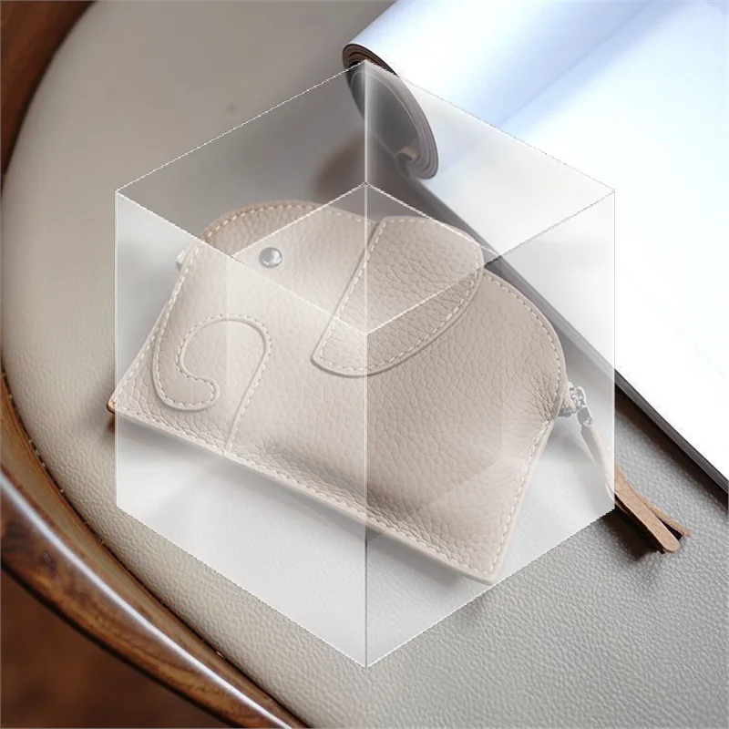 【New】PU Leather Elephant Money Bag Women Coin Purse With Key Ring Multifunctional Zipper Storage Bags Key Case