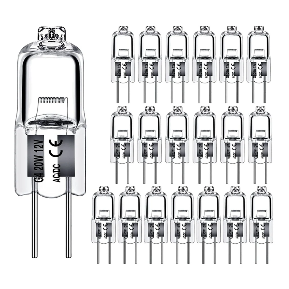 ABZV-40PCS G4 12V 20W Halogen Lamp G4 12V Bulb Inserted Beads Crystal Lamp Halogen Bulb 20W 12V Halogen Bulbs