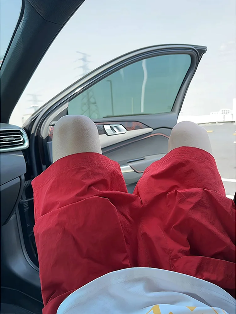 

Qui Dry ort Pants Red Dopane Men Women Summer Outdoor Running Fitn Beach orts Casual Loose Fit Straight Leg orts