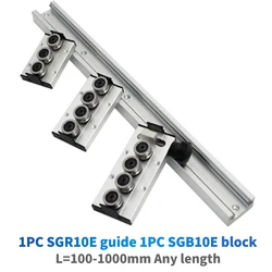 Built-in dual-axis linear guide 32mm SGR10E Roller slide 1set 1 SGB10E block 1 SGR10E guide 3D Printer Part Length 500 600 700