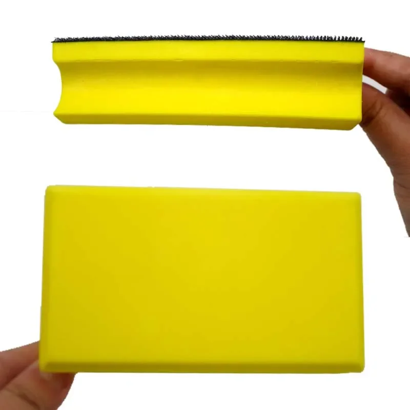 Bloque de lijado manual de 71x120mm, 1 Uds., almohadilla de pulido de gancho y bucle de espuma PU para restauración de muebles de carpintería, hogar y automóvil