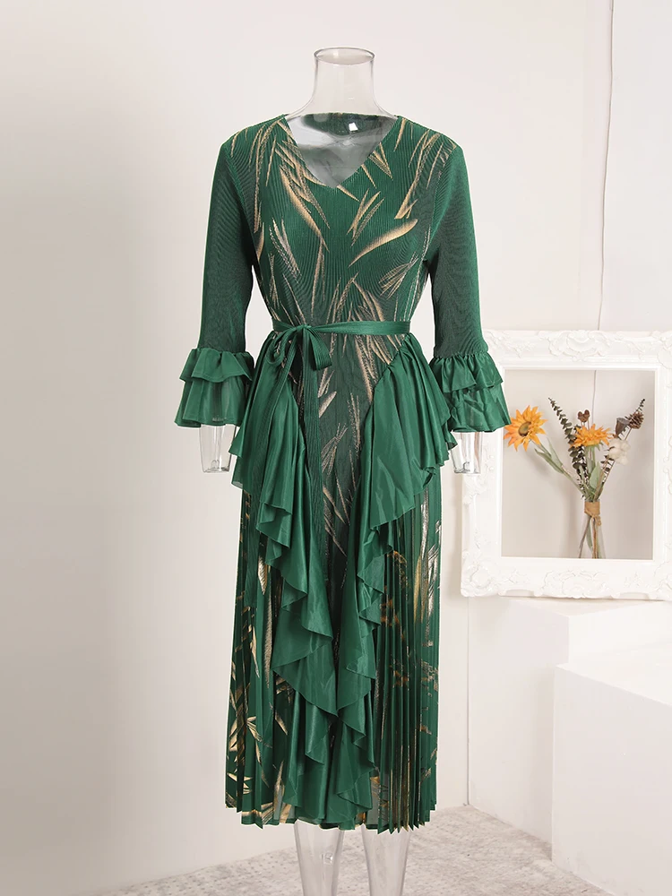 miyake-2025-femmes-bronzant-a-volants-feuille-bord-industrie-lourde-conception-sens-robe-plissee-a-lacets-ete-taille-portee-jupe-longue-nouveau