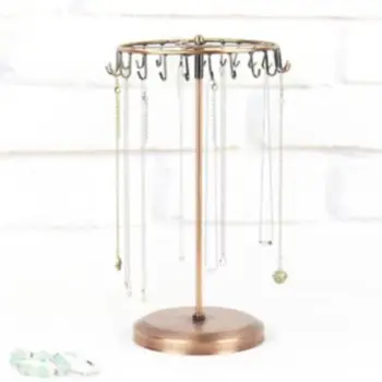 Geschenk rotierende Halskette Halter Vintage Eisen Kunst Schmuck Display Stand abnehmbar 23 Haken Armbänder Display Rack Schlüssel bund