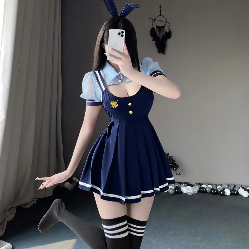 Sexy Bunny Girl Cosplay Costume Women Naughty Anime Policewomen Roleplay Uniform Erotic Lingerie Suit Halloween Sex Porno Outfit