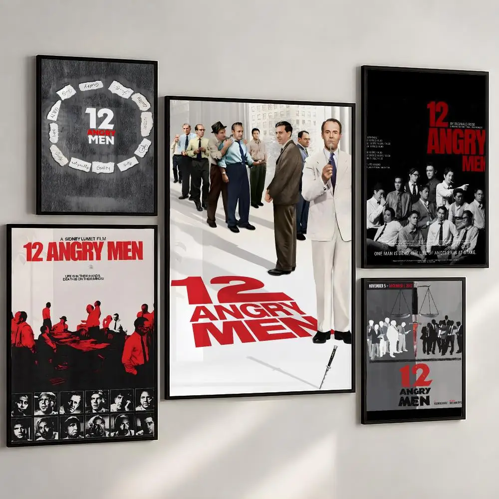 Movie 12 Angry Men Courtroom Classic Poster PP Wall Art Print Removable Water-Resistant Home Decor for Bedroom Apartment Gift
