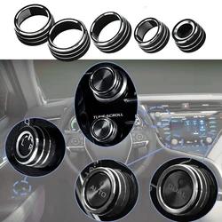 5Pcs Car Air Conditioning Switch Knob Trim Ring AC Button Decoration Cover Aluminum For Toyota Camry 2018 2019 2020
