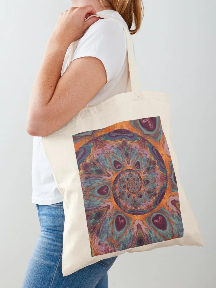 

Autumn Peacock Spiral - Abstract Art by Fluid Nature Tote Bag Canvas tote bag woman Tote BagTote BagTote BagTote Bag