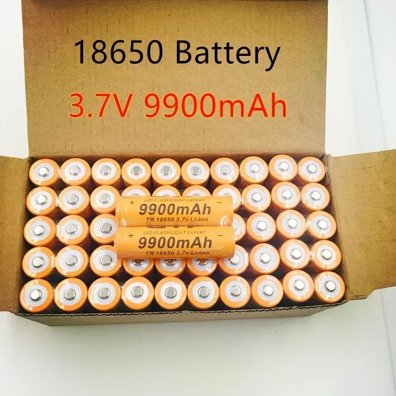 18650 Rechargeable Li-ion Battery 3.7V 9900mAh Lithium Cell for LED Flashlight, Reliable Replacement Battery Pack Power Supply