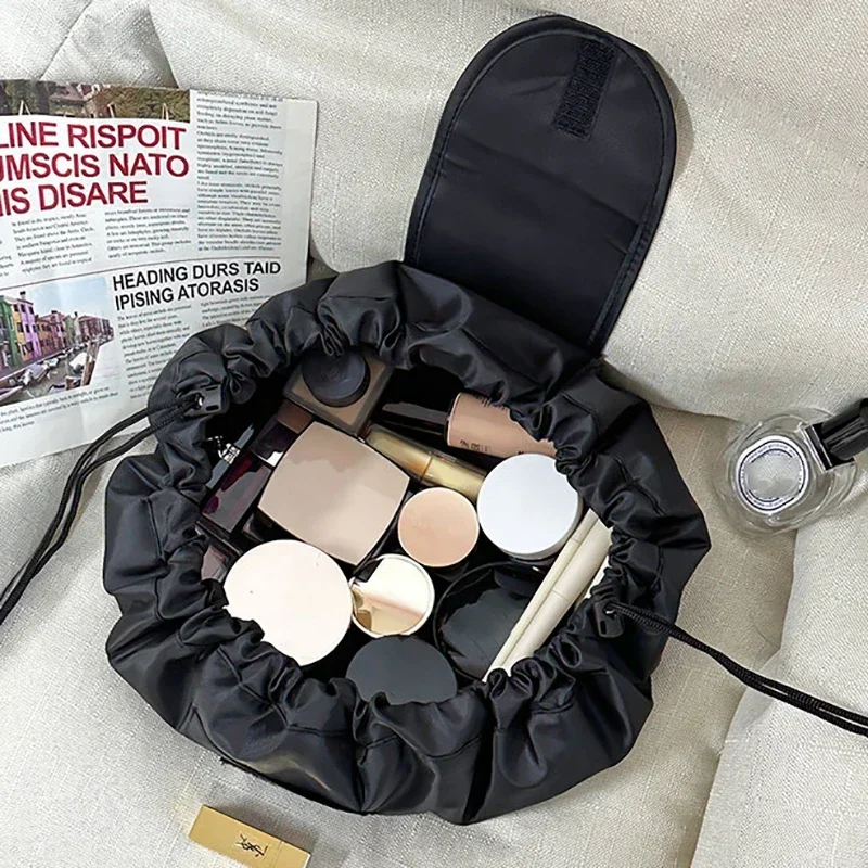 

Women Drawstring Cosmetic Bag Travel Storage Makeup Bag Organizer Female Make Up Pouch Portable Waterproof Toiletry Beauty Case