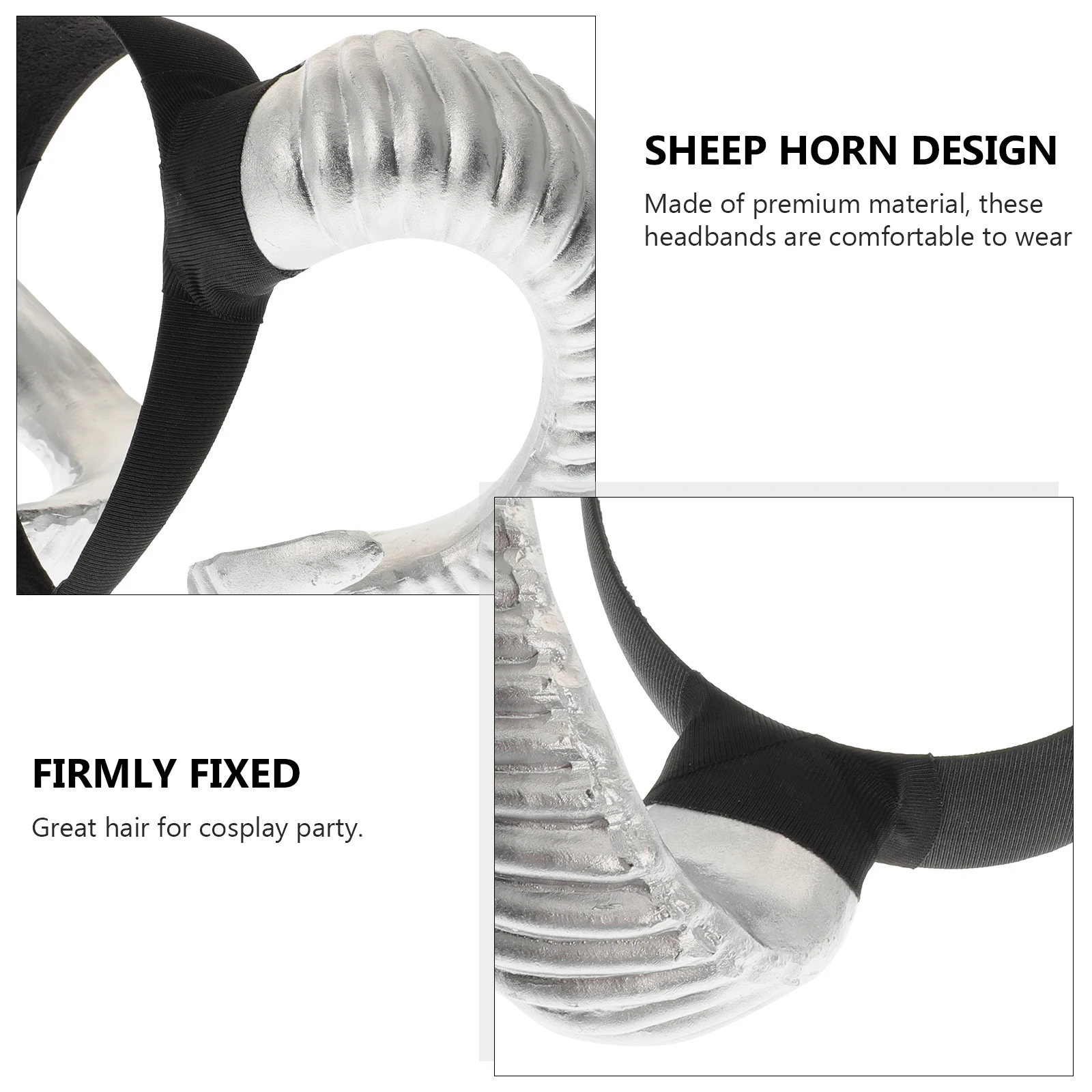 

Sheep Horn Headband Halloween Cosplay Party Hair Hoop Lightweight Resin Plastic Claw Headdress Non Slip