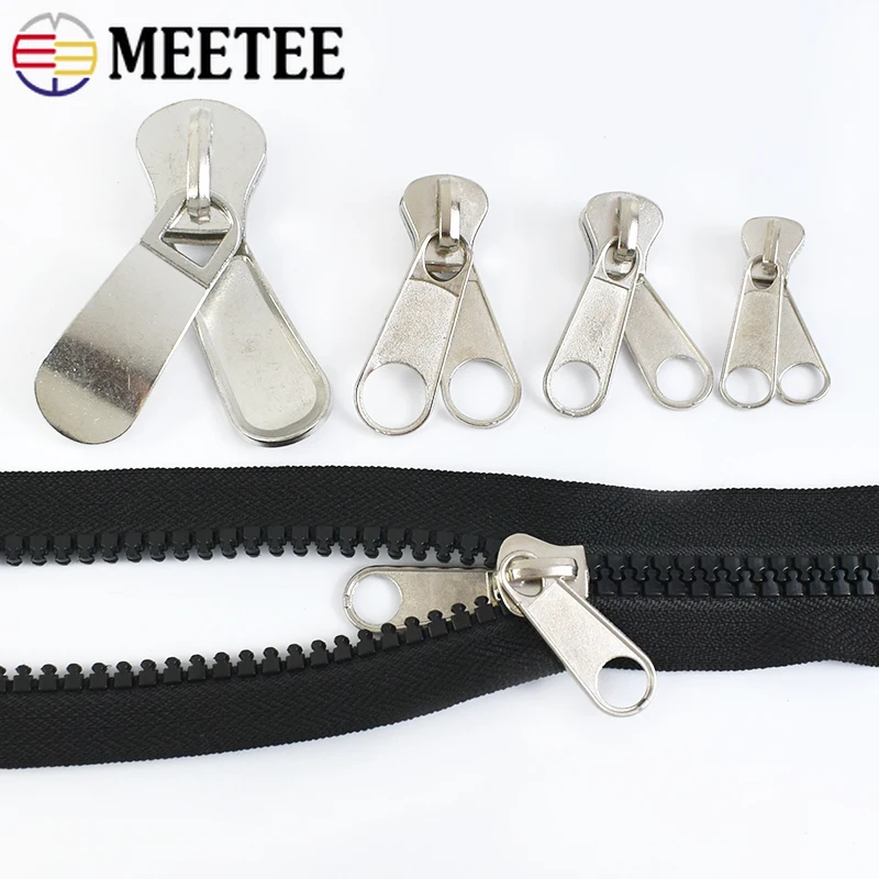 

10Pcs Meetee 3# 5# 8# 10# 20# Nylon Resin Zipper Slider Bag Sewing Replace Zippers Cursor Garment Repair Zip Puller Accessories