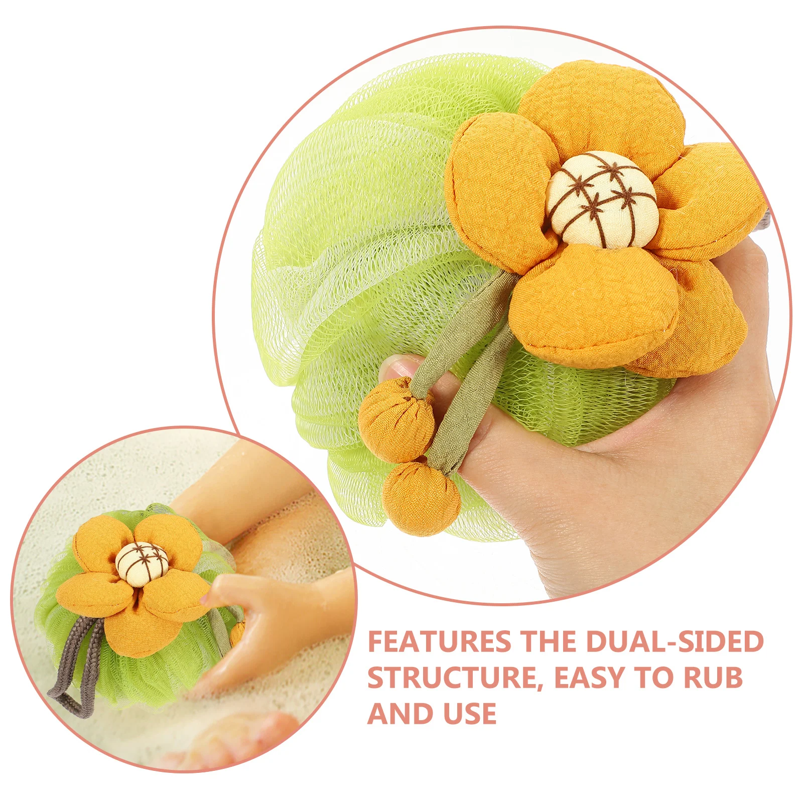 

4Pcs Cartoon Shower Loofah Bathroom Accessories Body Wash Sponge Portable Bath Ball for Relaxing Bubbles Loofah Sponge