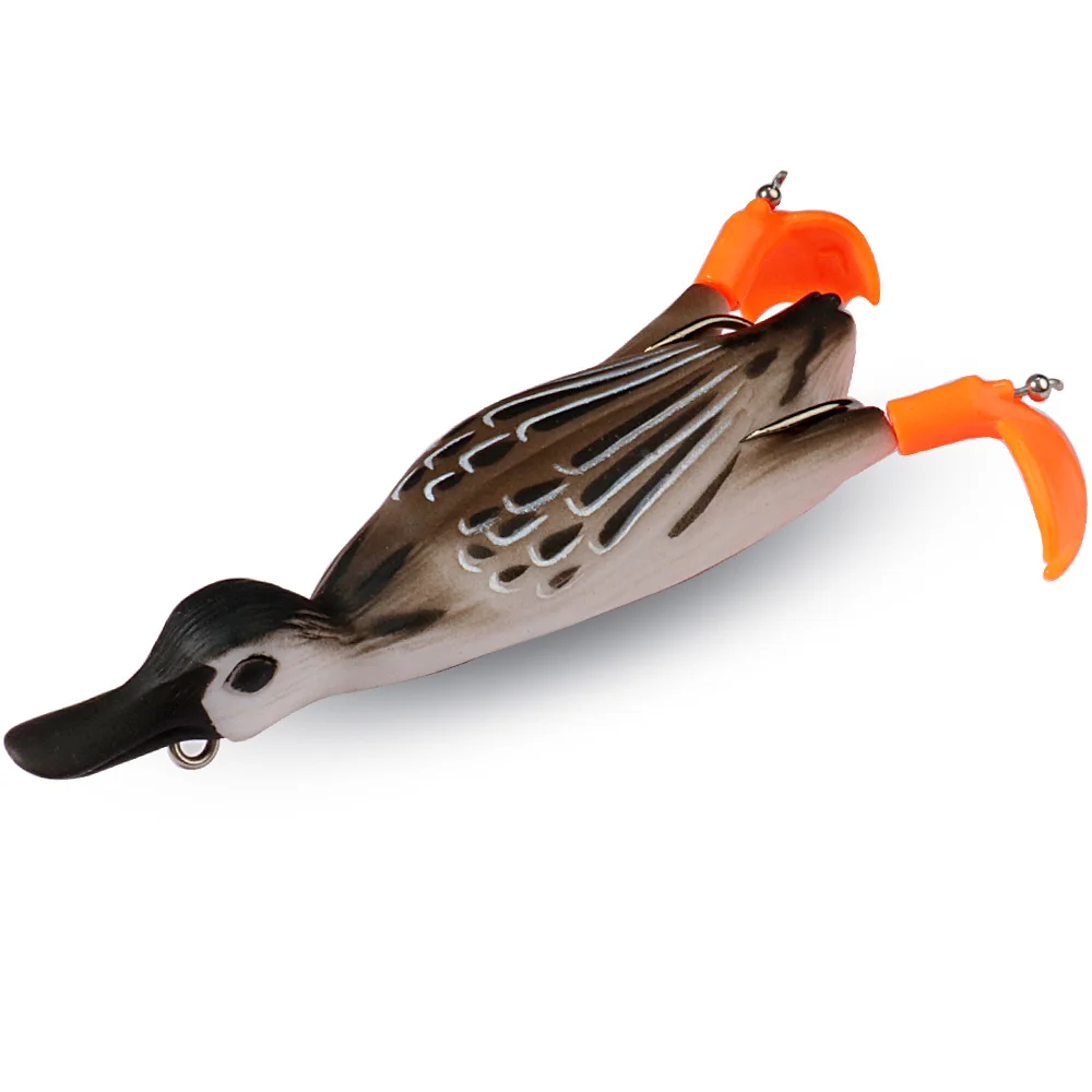 Soft Lure Duck Double Propeller Flipper Bird Rubber Frog Grappling