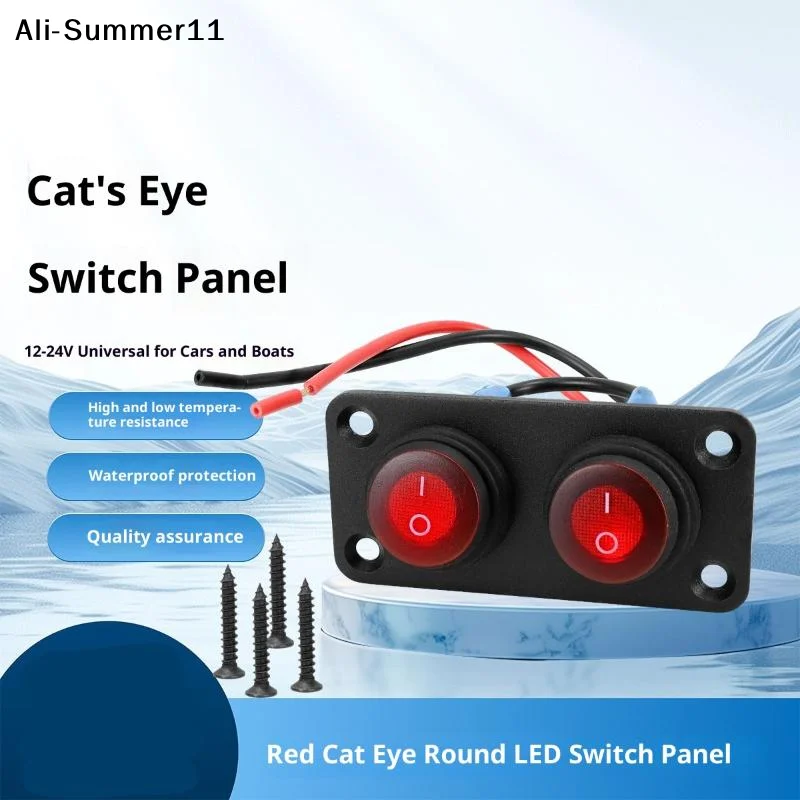 

【NpA】1-6 Gang Rocker Switch Panel 12V Waterproof On-Off Toggle Switches With Red LED Light For Automotive,Boat,Truck Vehicles