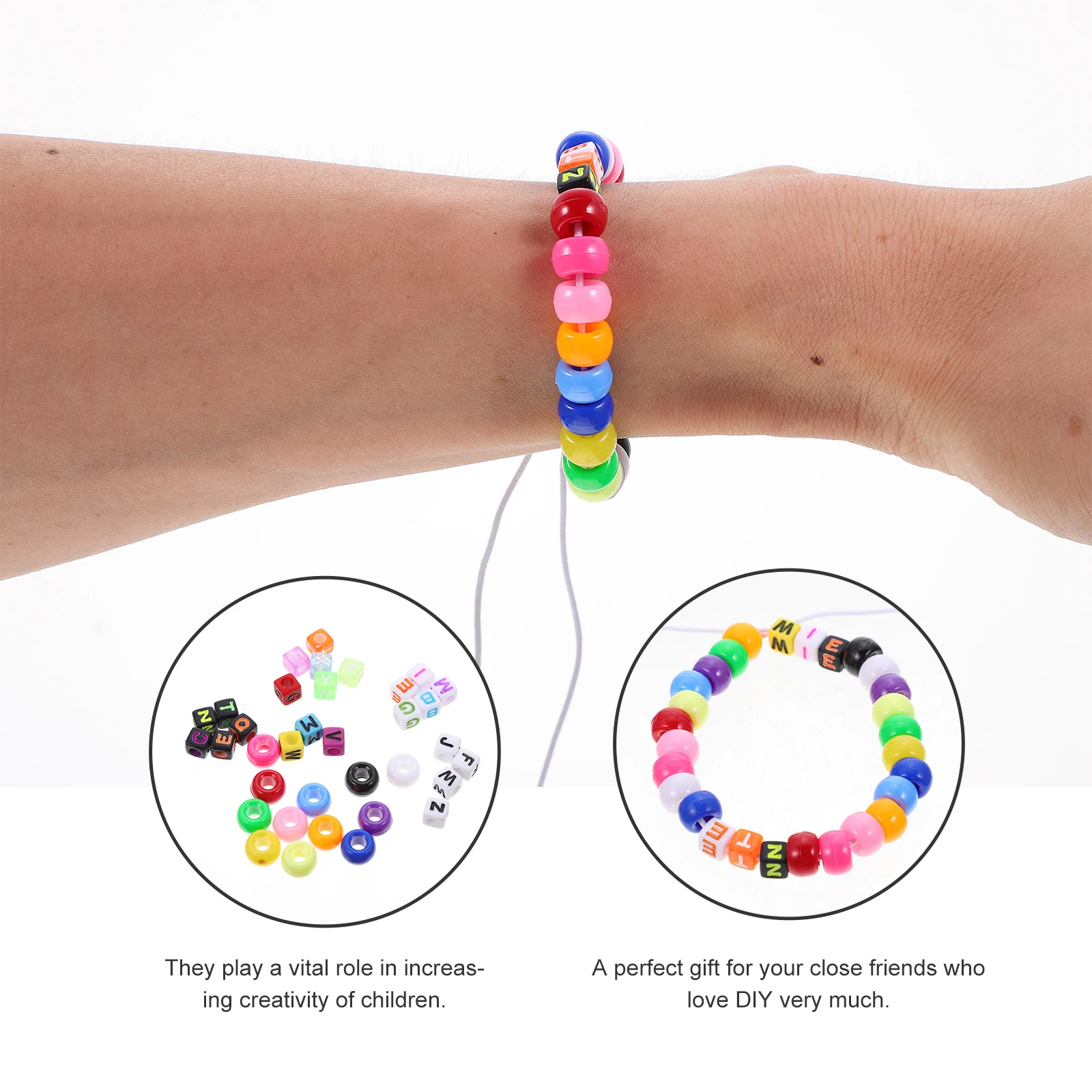 Alphabet Beads Set DIY Jewelry Accessory Acrylic Loose Bead Bracelet Making Kit Letters Beads Craft Project Toy