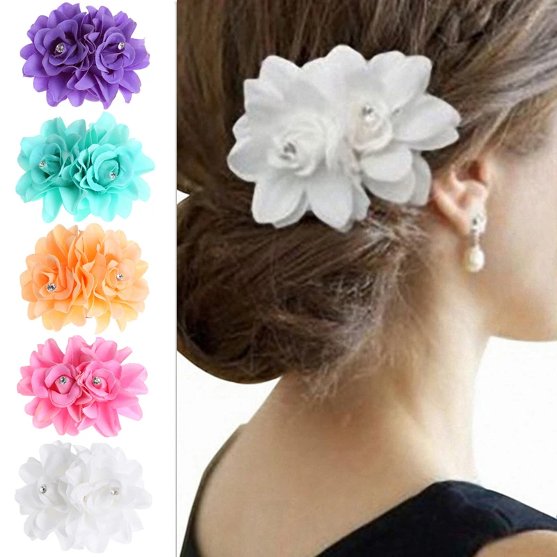 White Lace Hair Clip with Camellia Ribbon Rose Ponytail Holder  Lace Hairpin Anime Maid Cosplay Accessories