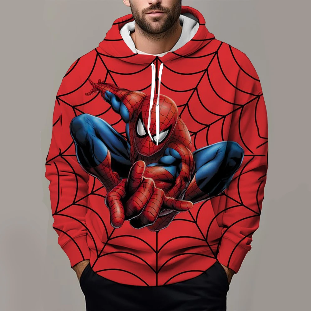 Spiderman Men's Hoodie Superhero Men's Hoodie 3D Printing New Pullover Marvel Men's Hoodie Oversized Casual Men's Clothing