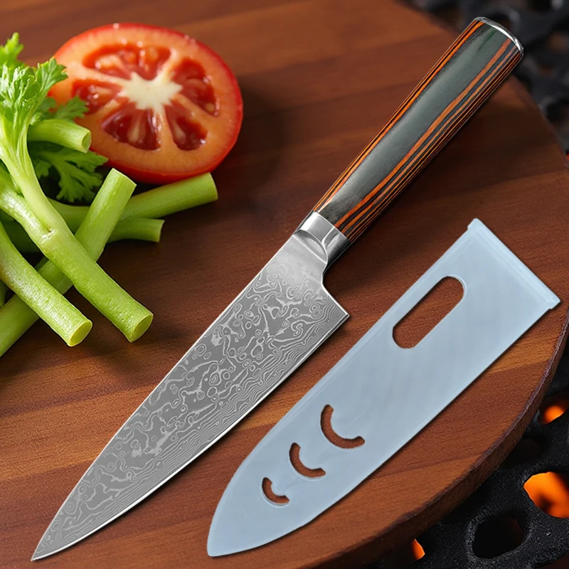 Damascus Steel Kitchen Knife Boning Steak BBQ Meat Cleaver Chef Utility Knife Paring  Kitchen Tools image 3