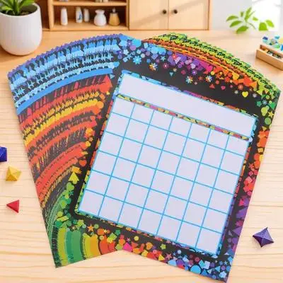 

50Pcs Classroom Incentive Chart Reward System Behavior Management Teaching Supplies Chore Sticker Chart Punch Cards