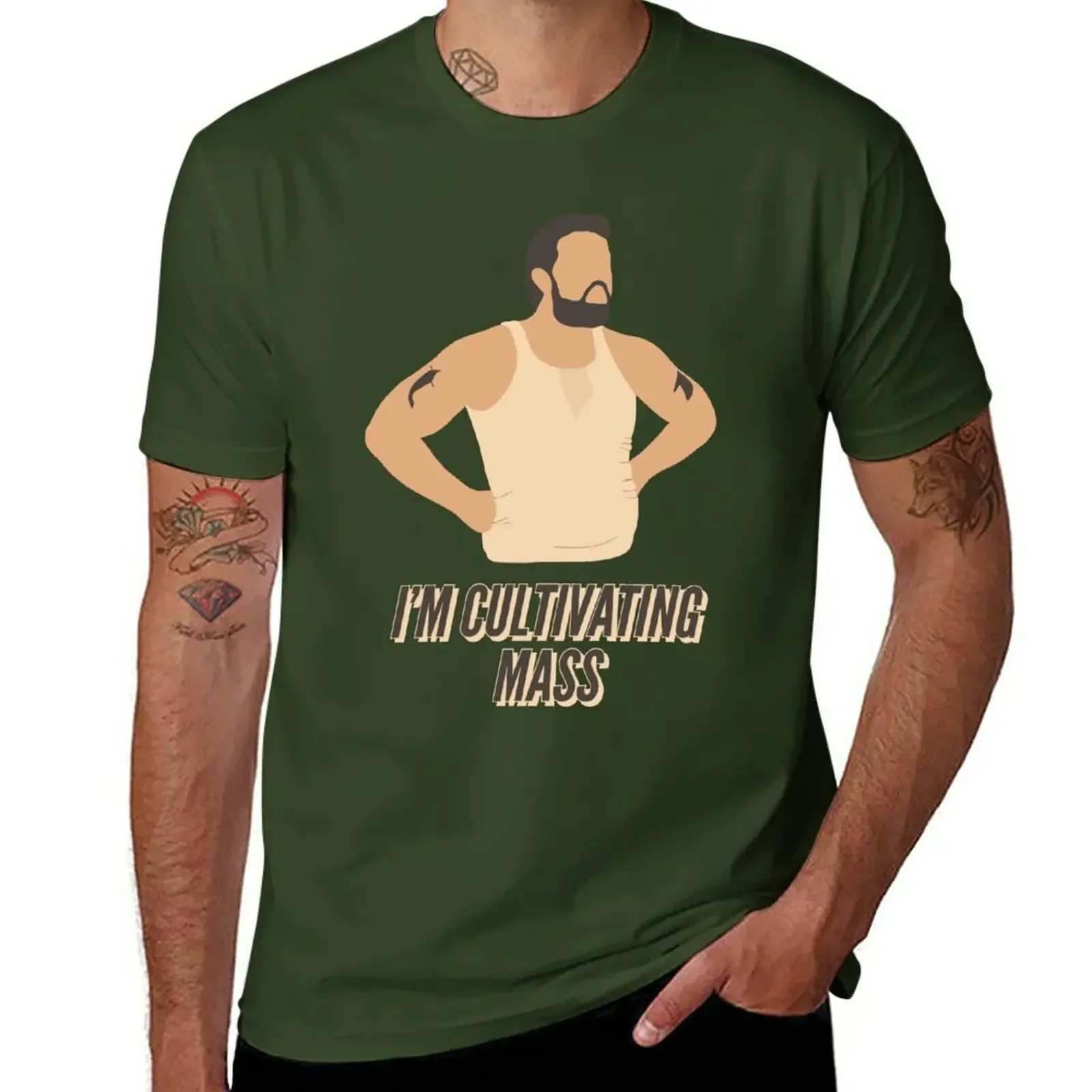 New i’m not fat  cultivating mass! T-Shirt summer clothes vintage  mens t shirts casual stylish