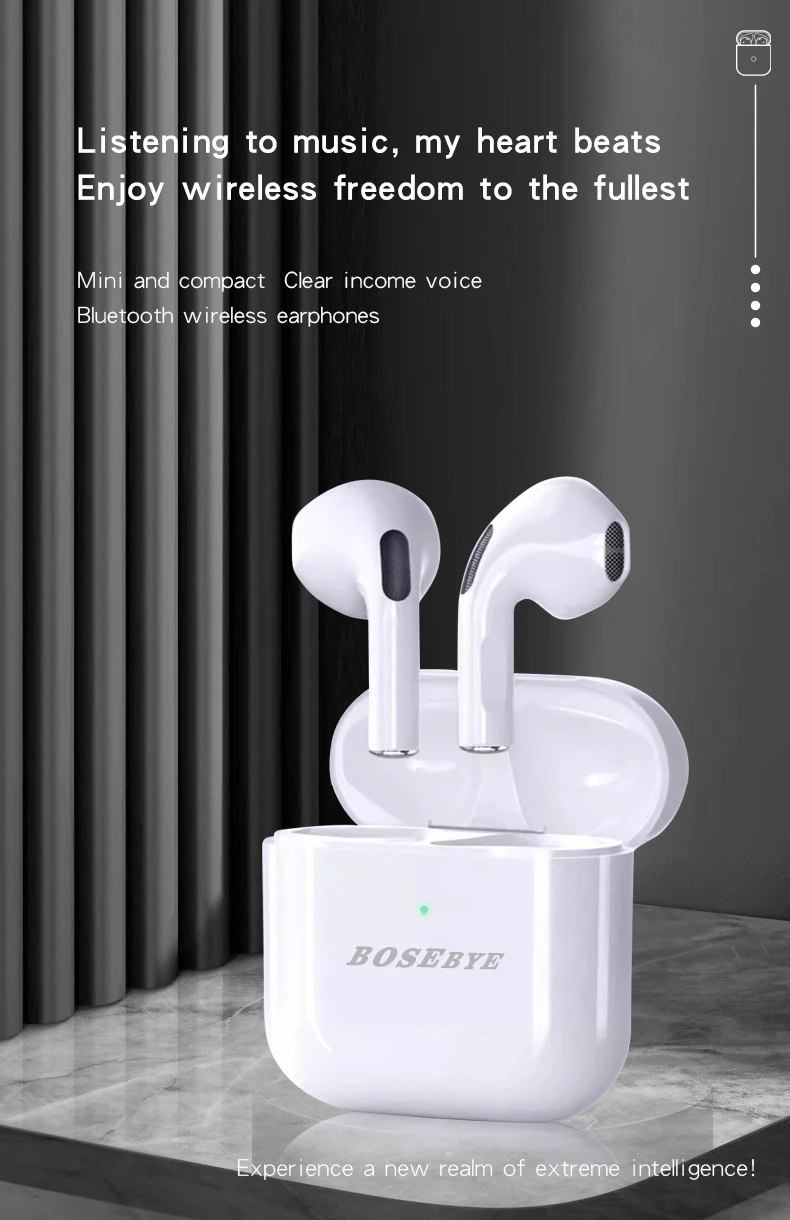 Bosebye Pro 4 TWS wireless headphones earphone Bluetooth-compatible 5.0 waterproof headset with mic for Xiaomi iPhone earbuds