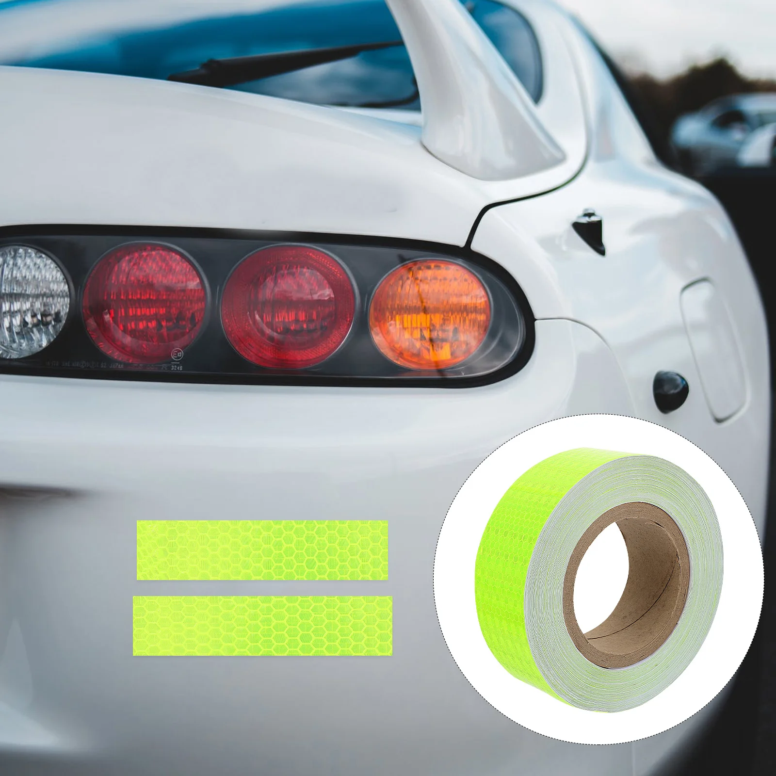 Night Fluorescent Reflective Tape Solid Color Weatherproof Durable Safety Warning Tape for Vehicles Home and Transport